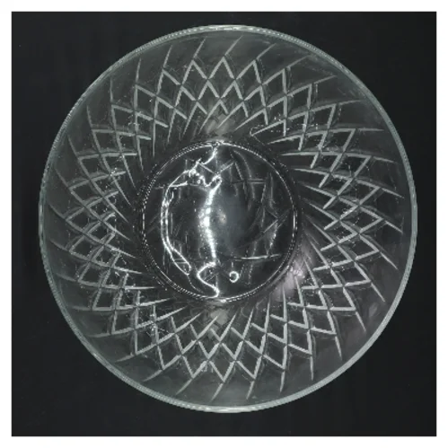 Glas skål med mønster (str. Ø 20 cm)