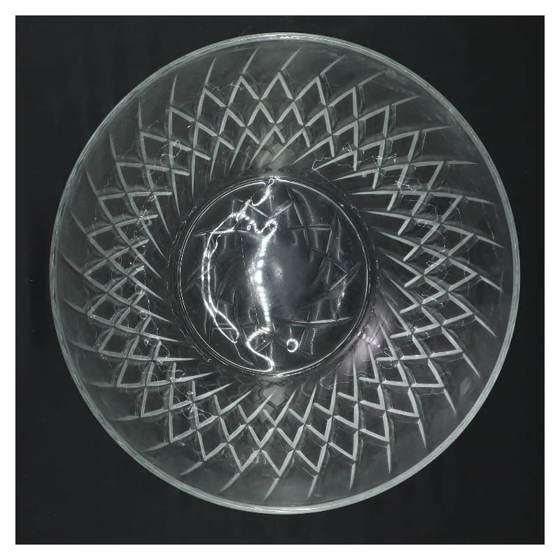 Glas skål med mønster (str. Ø 20 cm)