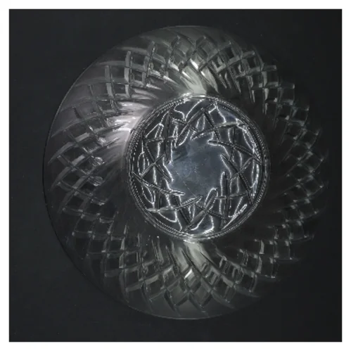 Glas skål med mønster (str. Ø 20 cm)