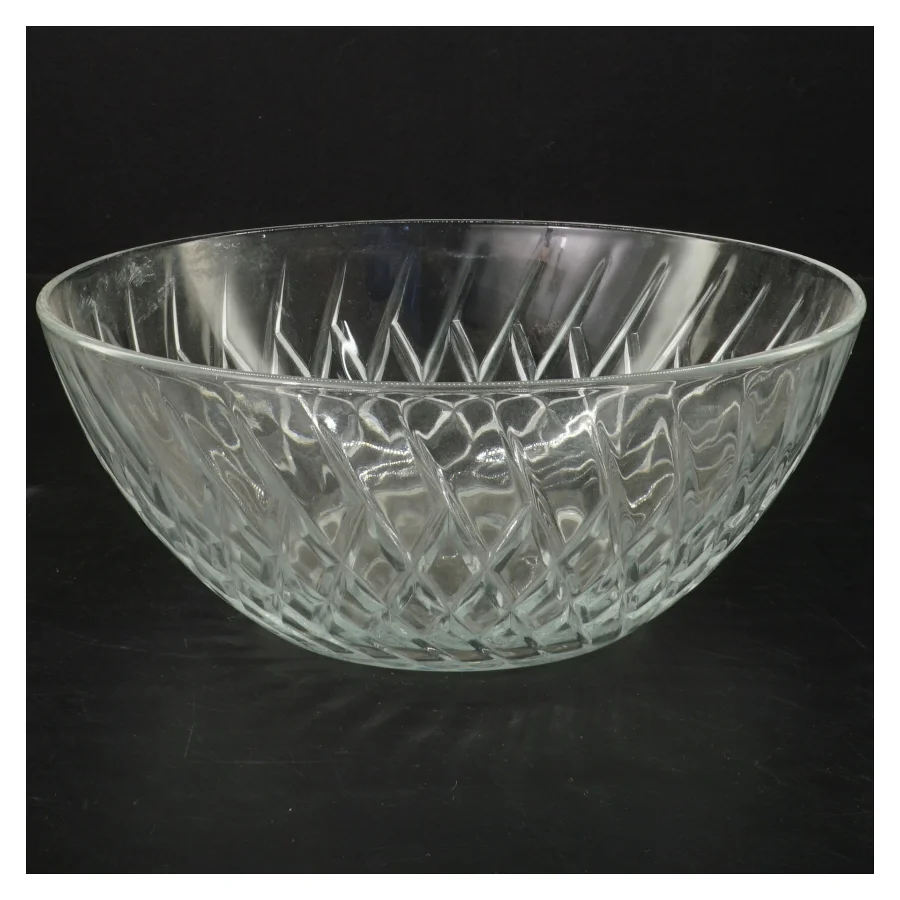 Glas skål med mønster (str. Ø 20 cm)