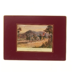 Dækkeserviet med jagtscene fra Lady Clare (str. 25,5x35,5 cm)
