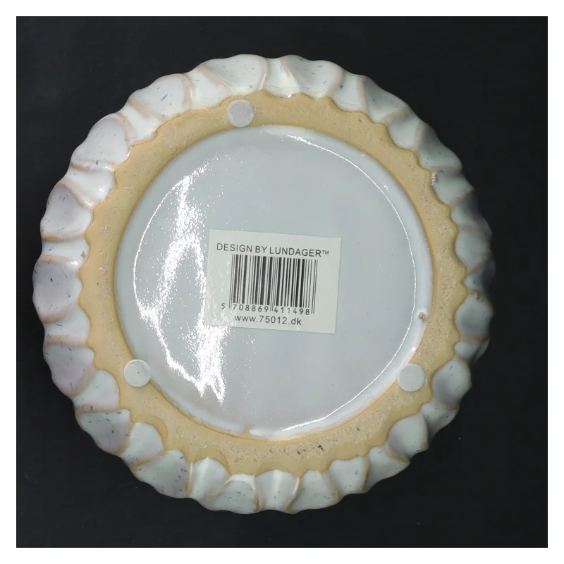 Dekorativ keramikpotte fra Design by Lundager (str. Ø 12 cm længde 11,5 cm)