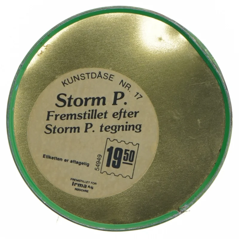 Tin container with Danish theme fra Irma (str. Ø. 11,5 cm. længde. 15 cm)