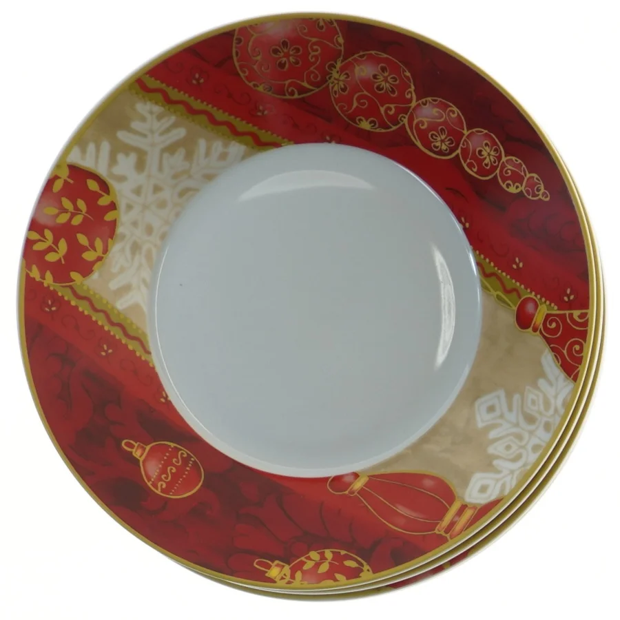 Sæt af fire tallerkener med julemotiv fra Hoichanzu (str. 4 styk, ø 21,5 cm)