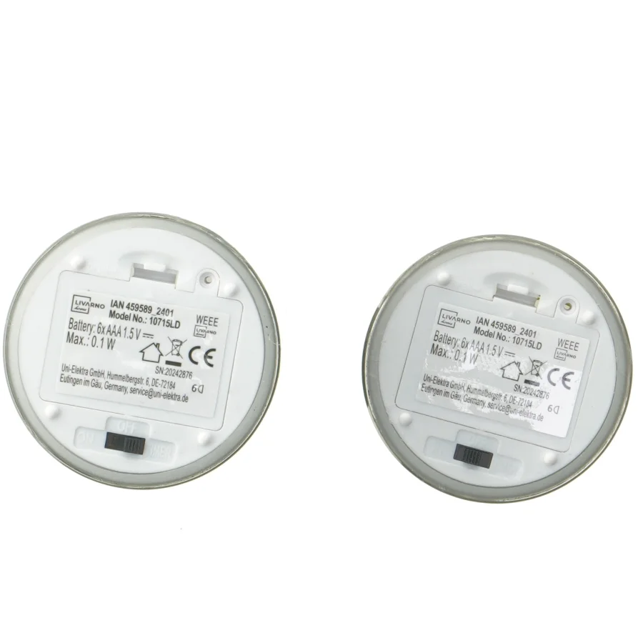 LED stearinlys i glas fra Livarno (str. Ø 7,5 cm højde 10 & 15 cm)