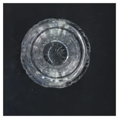 Glasvase med præget mønster (str. 19x12 cm)