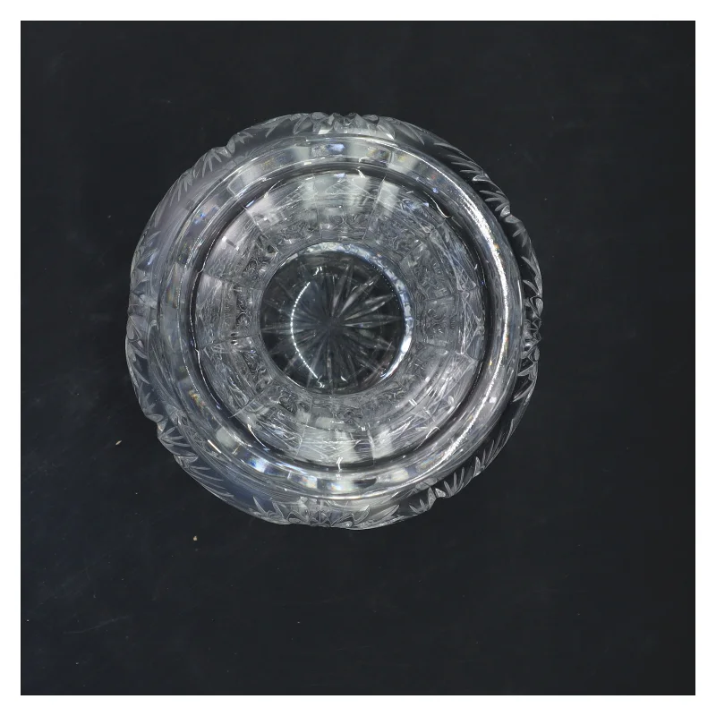 Glasvase med præget mønster (str. 19x12 cm)