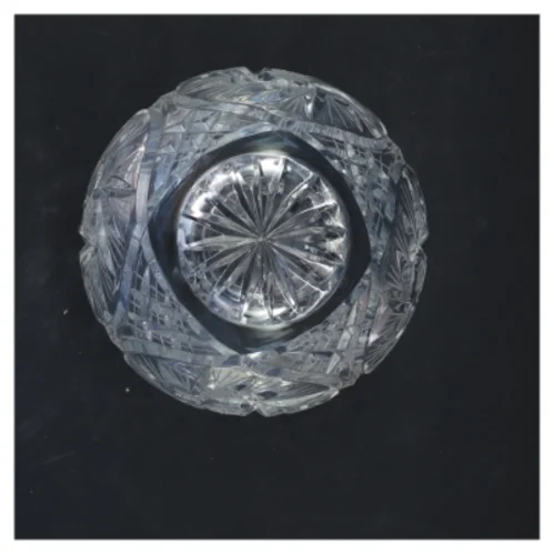 Glasvase med præget mønster (str. 19x12 cm)