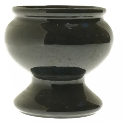 Sort keramikvase fra Portugal (str. Ø 12 cm længde 13,5 cm)