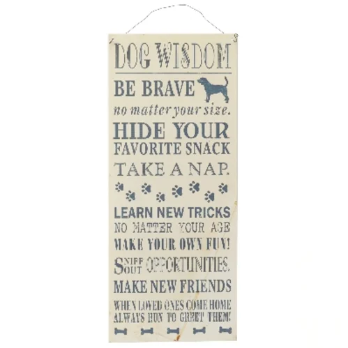 Indretningsskilt med hundevisdom (str. 45x19 cm)
