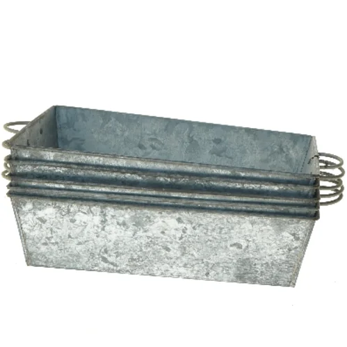 Galvaniseret bakke med håndtag fra Kriton (str. 31x17, 5 styk cm)