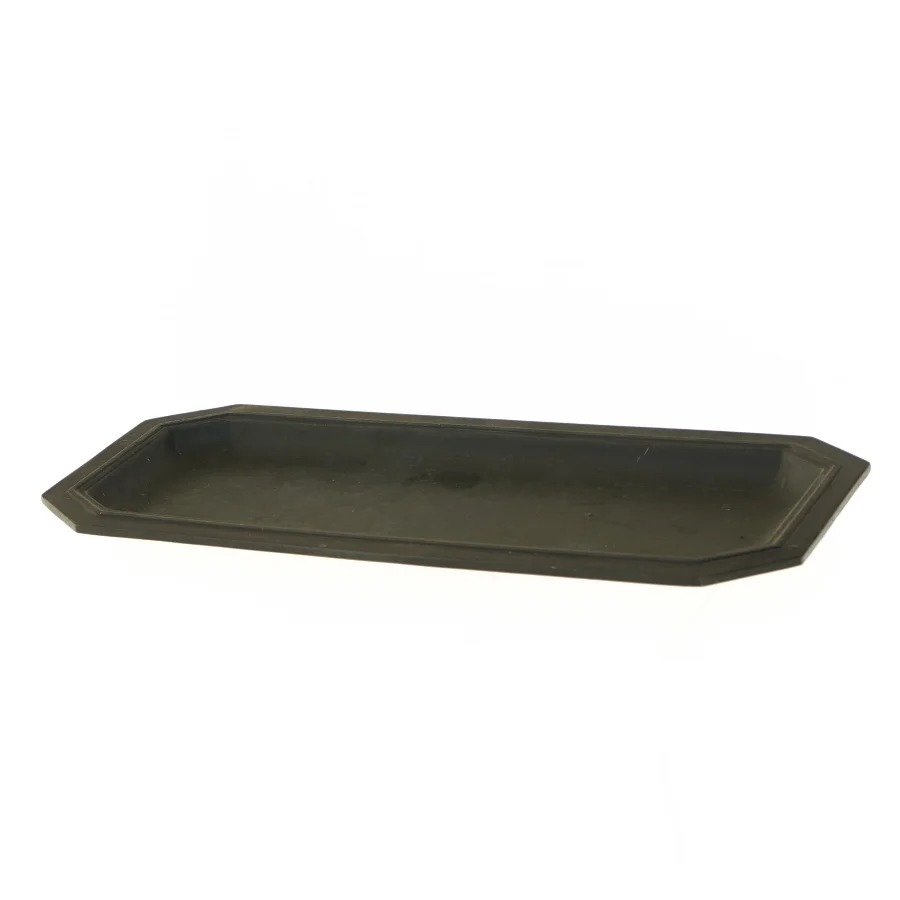 Sort bakke i discometal med kant (str. 11,5x27,5 cm)