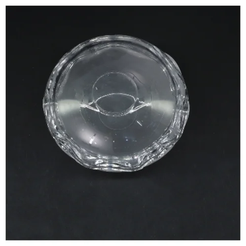 Glas skål med bølget kant (str. Ø 11,5 cm højde 10,5 cm)