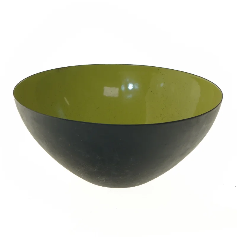 Sort skål med grøn inderside fra Krenit Denmark (str. Ø 25 cm)