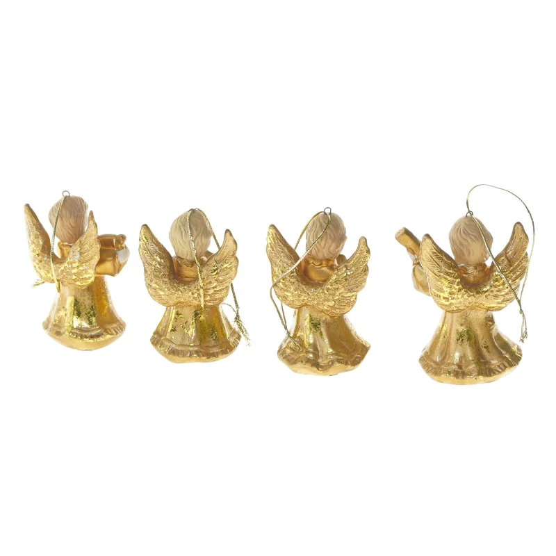Sæt af fire englefigurer i guld (str. 8 cm)