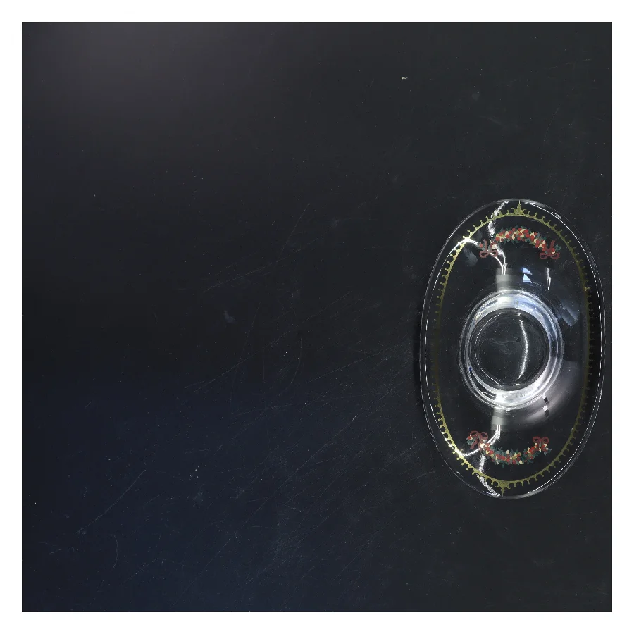 Dekorativt glasfad (str. 19x3 cm)