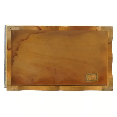 Dekorativ trææske med håndmalet motiv (str. 23,5x14 cm)