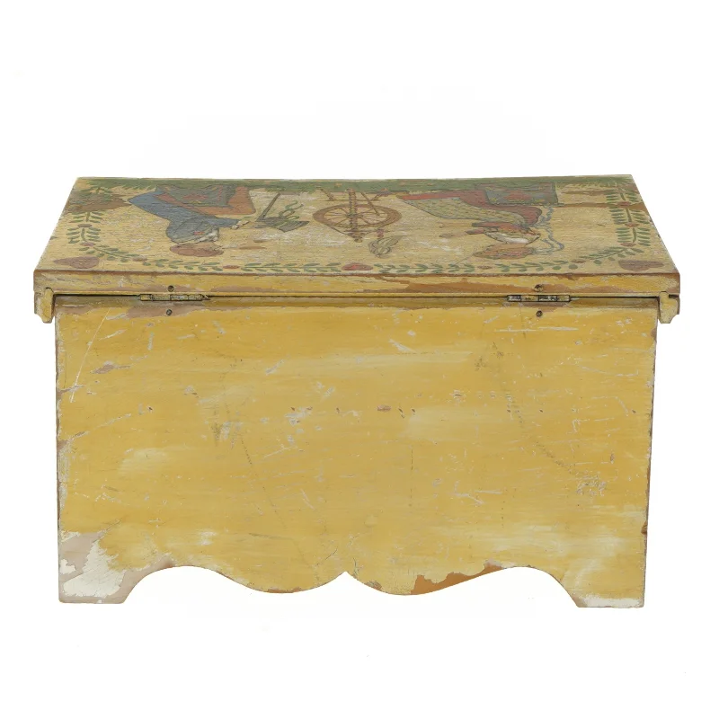 Dekorativ trææske med håndmalet motiv (str. 23,5x14 cm)