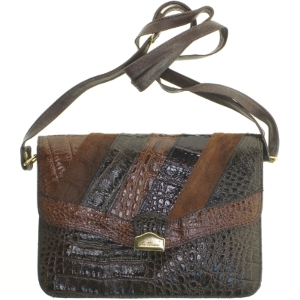 Krokodilskind håndtaske fra La Toscana (str. 26x19 cm)