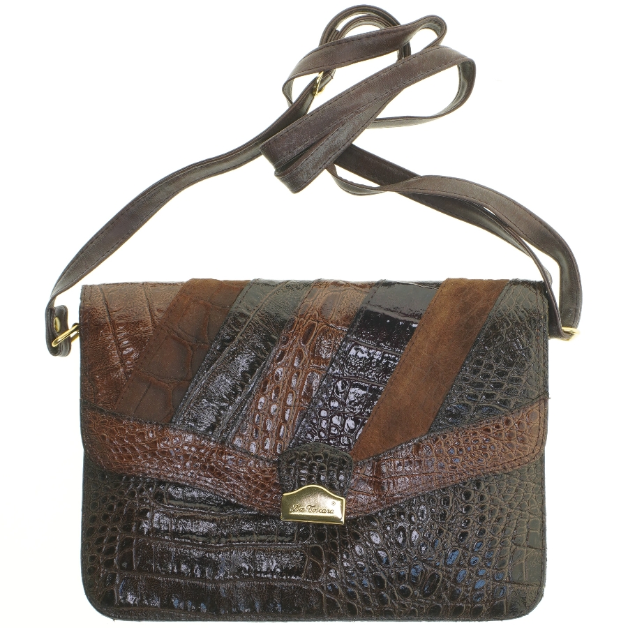 Krokodilskind håndtaske fra La Toscana (str. 26x19 cm)