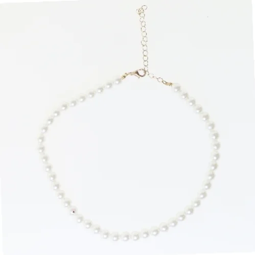 Perlehalskæde med justerbar kæde (str. 46 cm)