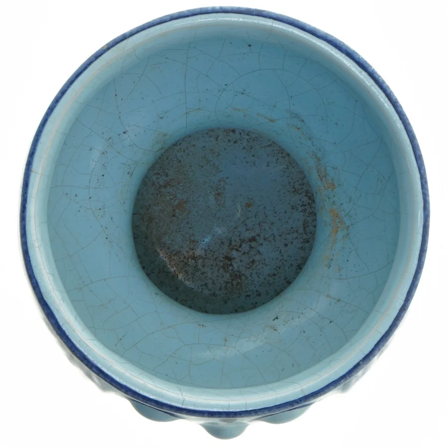 Keramisk vase med ansigtsmotiv (str. Ø 15x17 cm)