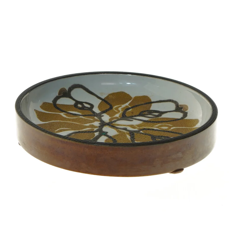 Runde vase med mønster fra Royal Copenhagen (str. Ø 20 cm)
