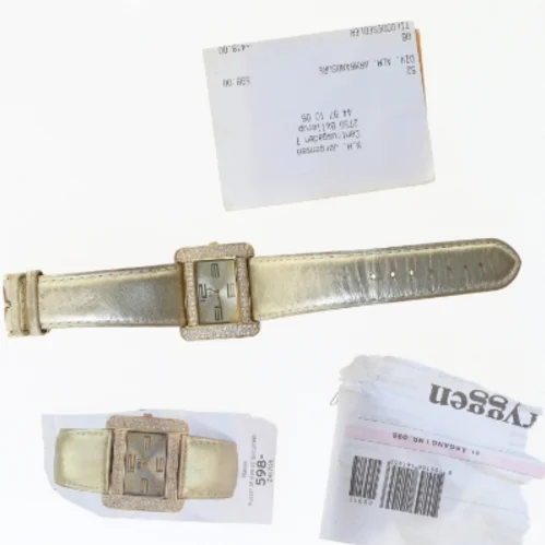 Dameur med læderrem (str. 30x35 mm)