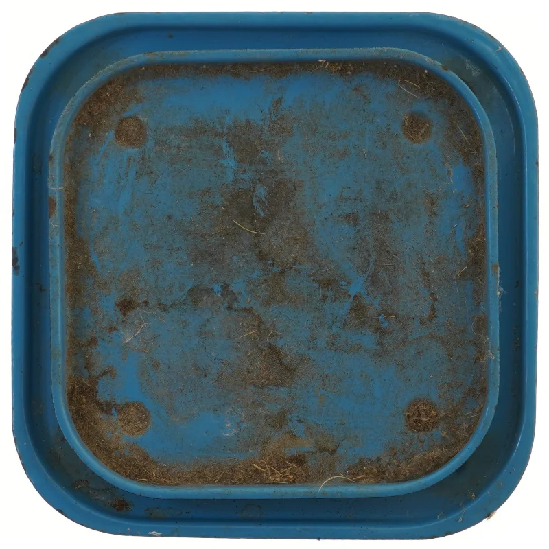 To firkantede blå bakker emalje (str. 34x34 & 29x29 cm)