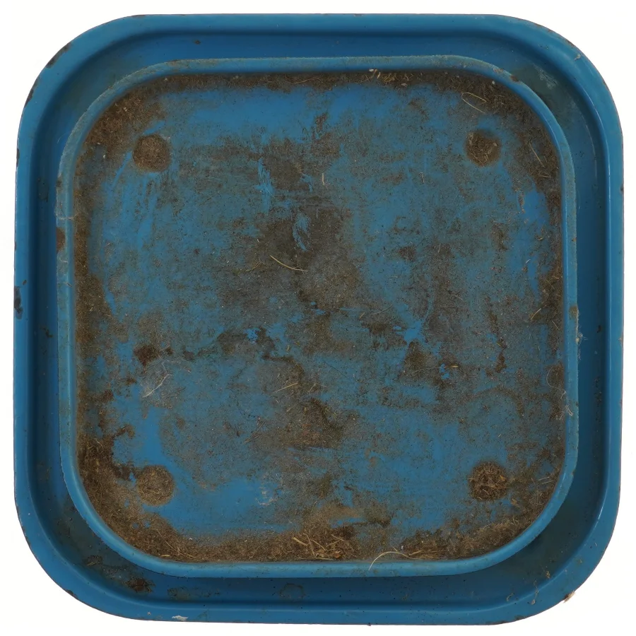 To firkantede blå bakker emalje (str. 34x34 & 29x29 cm)