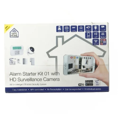 Alarm Starter Kit med overvågningskamera fra Safe Home