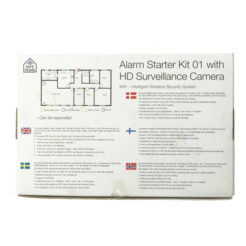 Alarm Starter Kit med overvågningskamera fra Safe Home