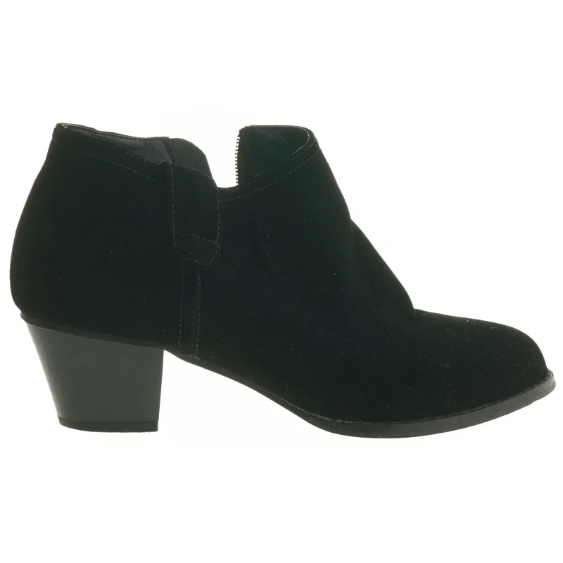 Sort ankelstøvler med hæl (str. 38 )