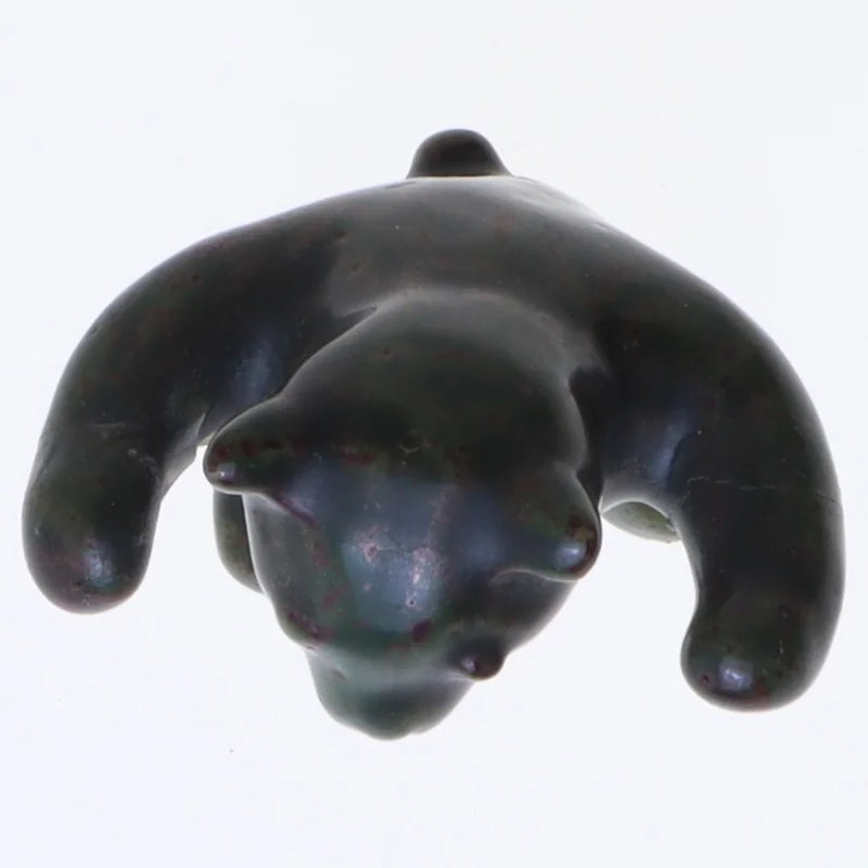 Keramik bjørneskulptur fra L. Hjorth (str. 7 cm)
