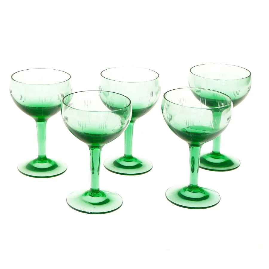 vintage Holmegaard Vibeholm, 5 stk (str. 5 stk Ø 7,5 cm længde 12 cm)