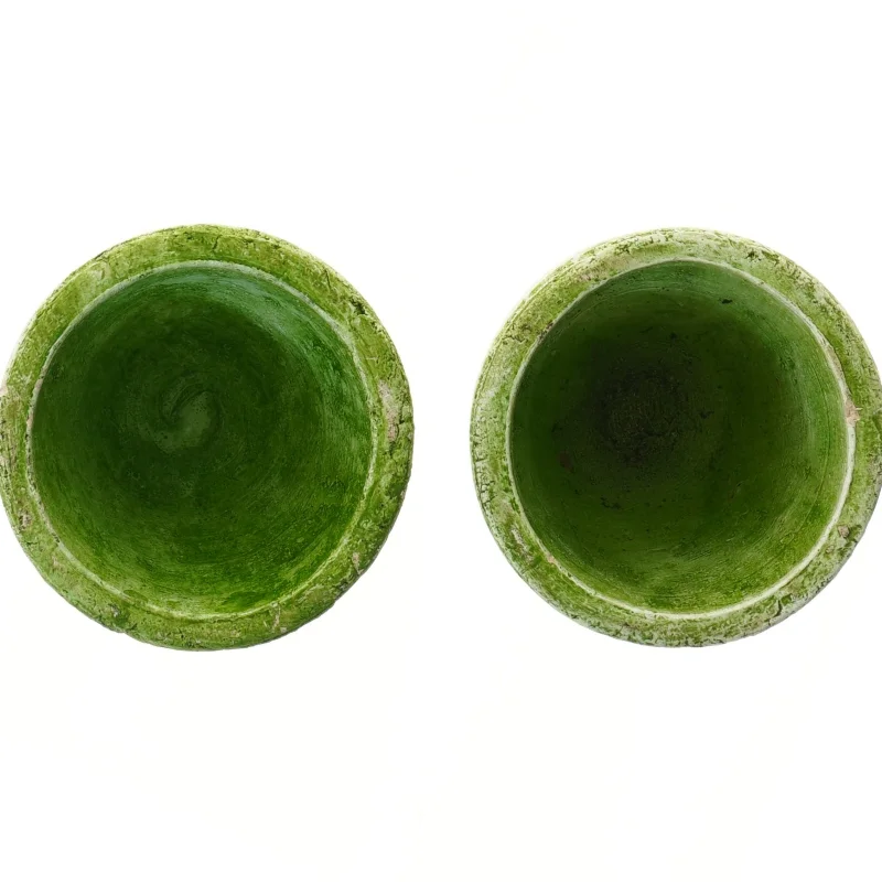Sæt med grønne vaser (str. Ø 13 cm længde 12 cm)