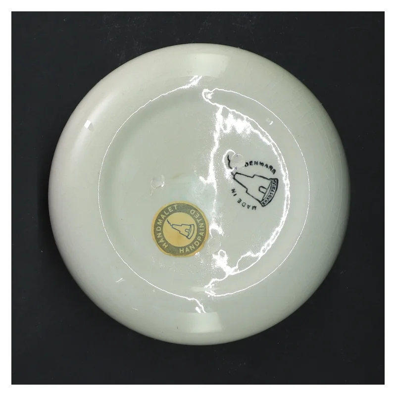 Keramisk skål med tekst 'Fedt' fra Knabstrup (str. Ø 12,5 cm)