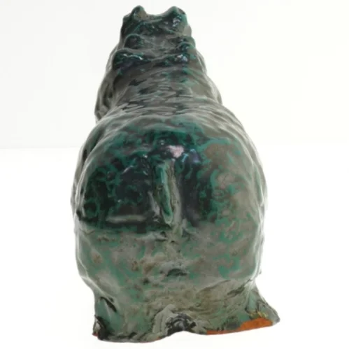 Keramisk flodhest figur (str. 24x8,5 cm)