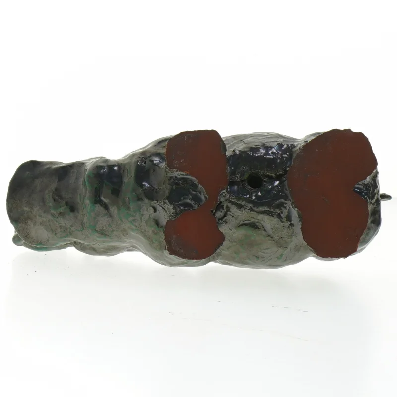 Keramisk flodhest figur (str. 24x8,5 cm)