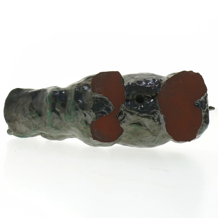 Keramisk flodhest figur (str. 24x8,5 cm)