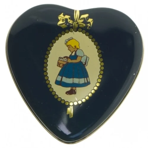 Hjerteformet metalæske fra Irma (str. 9,5x9,5 cm)