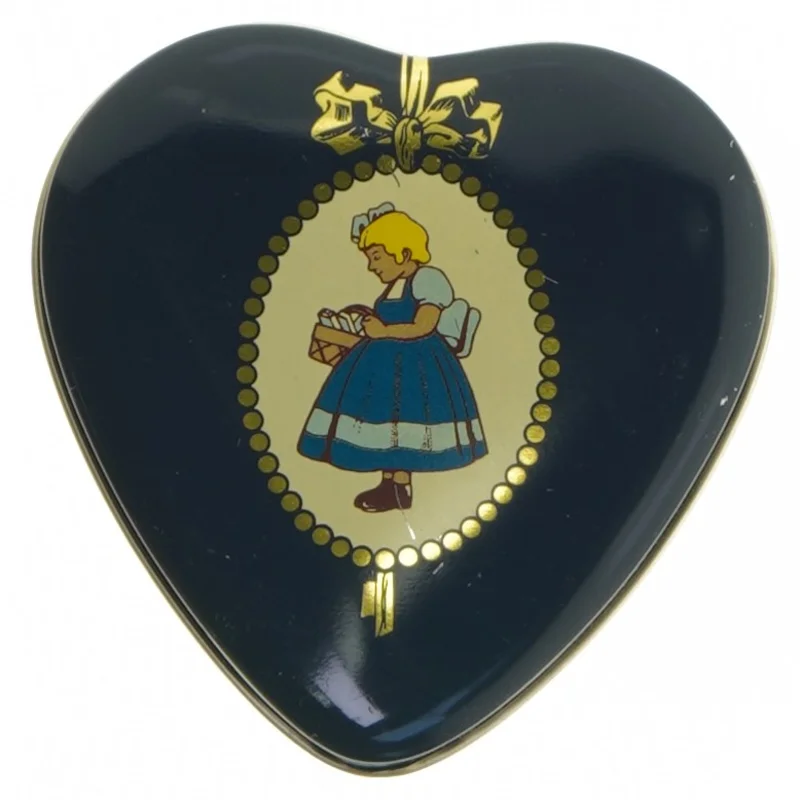 Hjerteformet metalæske fra Irma (str. 9,5x9,5 cm)