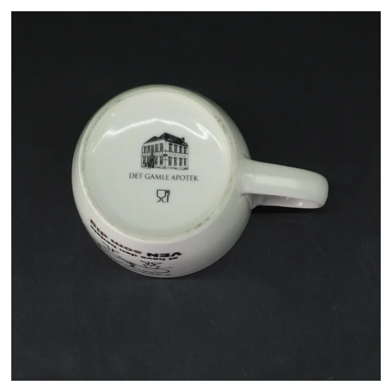 Krus fra Det Gamle Apotek fra Det Gamle Apotek (str. Ø 8,5 cm højde 9,5 cm)