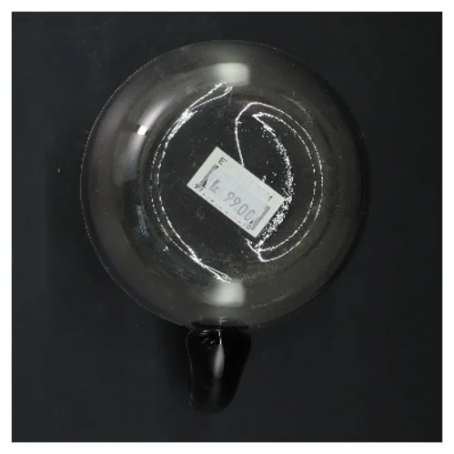 Glas kande med grøn kant (str. 17x13 cm)