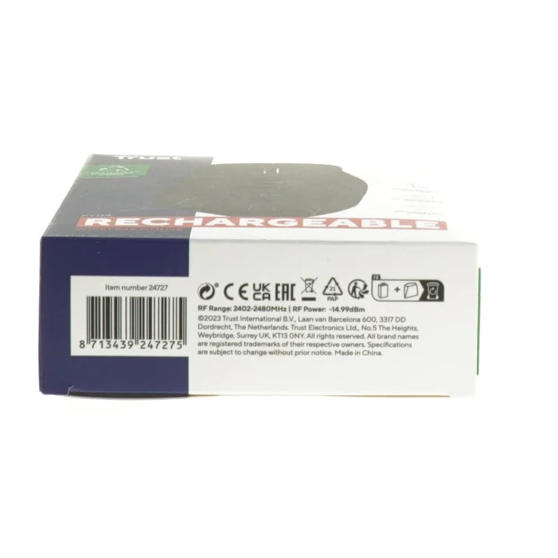 Trust Fyda genopladelig trådløs mus fra Trust (str. 13x15 cm)