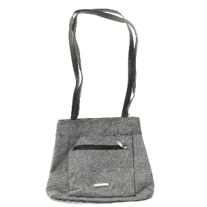 Skuldertaske i grå tekstil fra Linea (str. 26x31 cm)