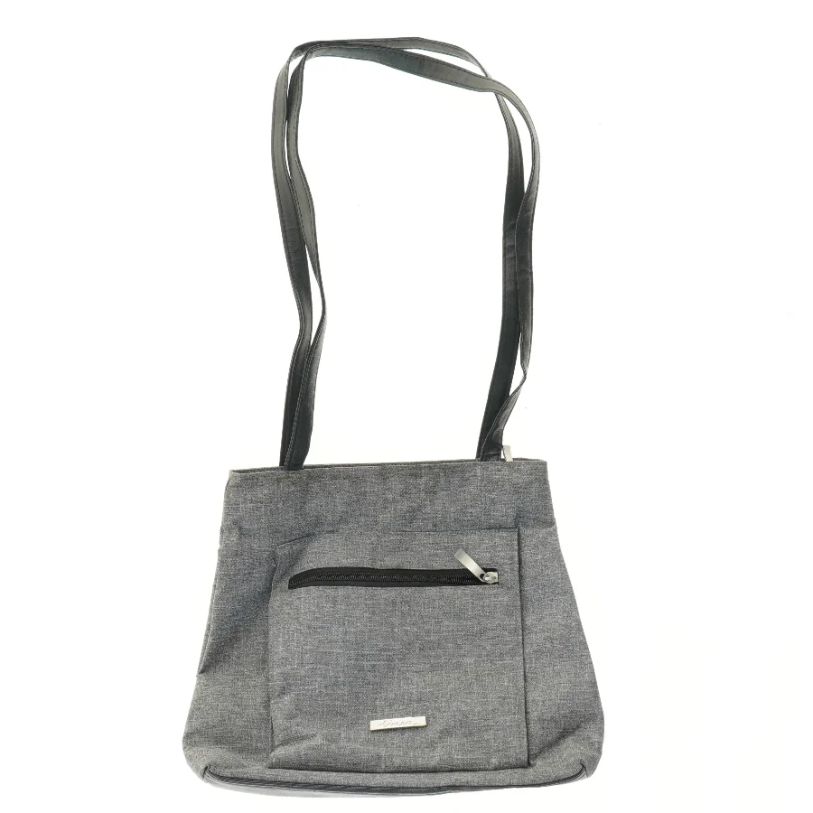 Skuldertaske i grå tekstil fra Linea (str. 26x31 cm)