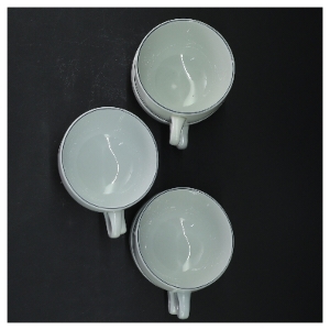 Hvide tekopper, 6 stk. fra Royal Copenhagen (str. 6 styk, ø 8,5 cm)