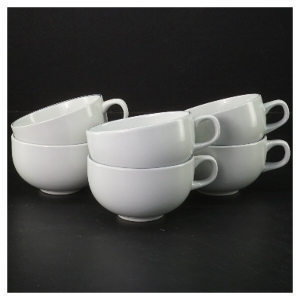 Hvide tekopper, 6 stk. fra Royal Copenhagen (str. 6 styk, ø 8,5 cm)