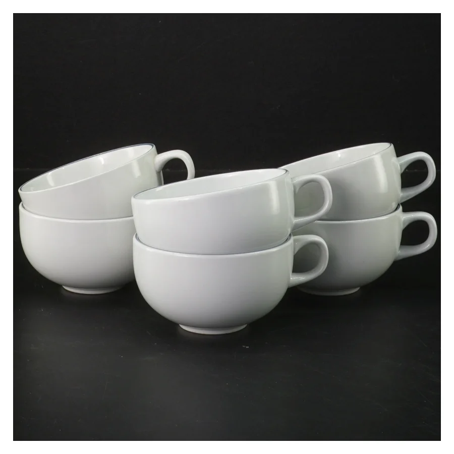 Hvide tekopper, 6 stk. fra Royal Copenhagen (str. 6 styk, ø 8,5 cm)